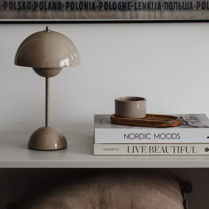 Modern Round Wireless Table Lamp Dimmable Rechargeable LED - Image 2