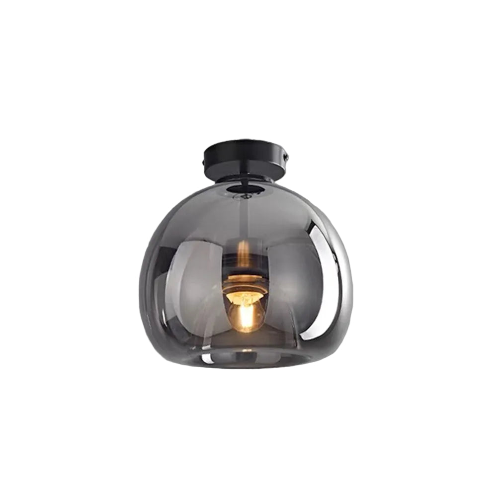 Meliora - Lampada da soffitto semi incassata con ciotola in vetro colorato