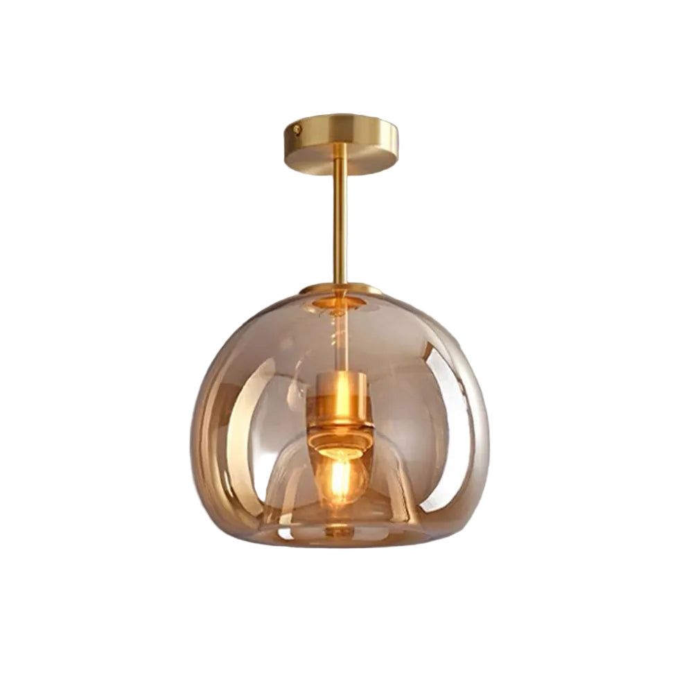 Meliora - Lampada da soffitto semi incassata con ciotola in vetro colorato