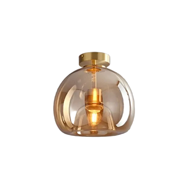 Meliora - Lampada da soffitto semi incassata con ciotola in vetro colorato