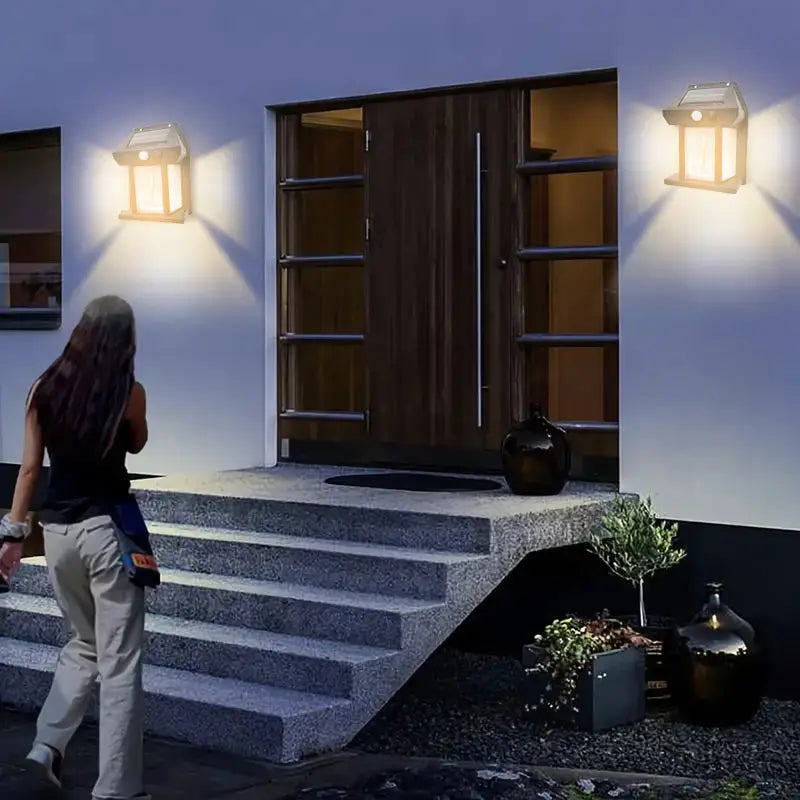 Solvionn - Lampada da Parete Esterna con Sensore di Movimento Illuminazione Notturna