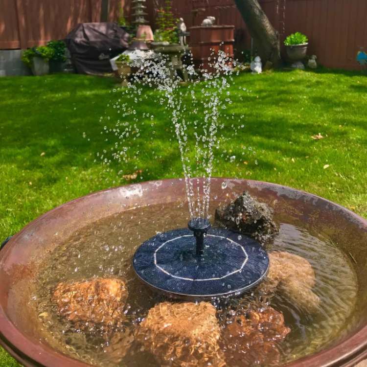 Floating Solar Fountain Pump Garden Pond Bird Bath