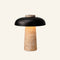 Wireless rechargeable travertine table lamp in mushroom shape