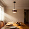 Two-Tier Travertine and Wood Pendant Lamp