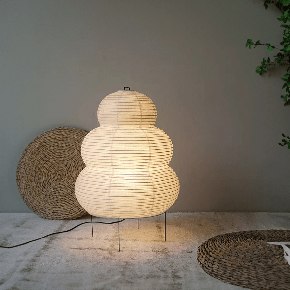 Erosia – Lámpara de pie artística Wabi-Sabi de papel de arroz con soporte ajustable
