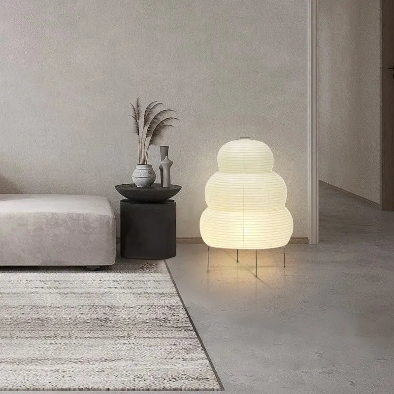 Erosia – Lampadaire artistique Wabi-Sabi en papier de riz avec pied réglable