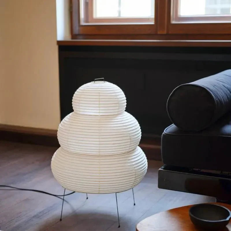 Erosia – Lampadaire artistique Wabi-Sabi en papier de riz avec pied réglable