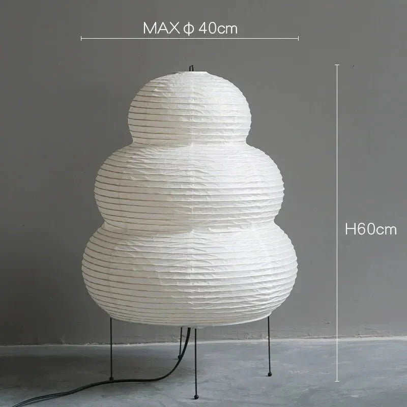Erosia – Lampadaire artistique Wabi-Sabi en papier de riz avec pied réglable
