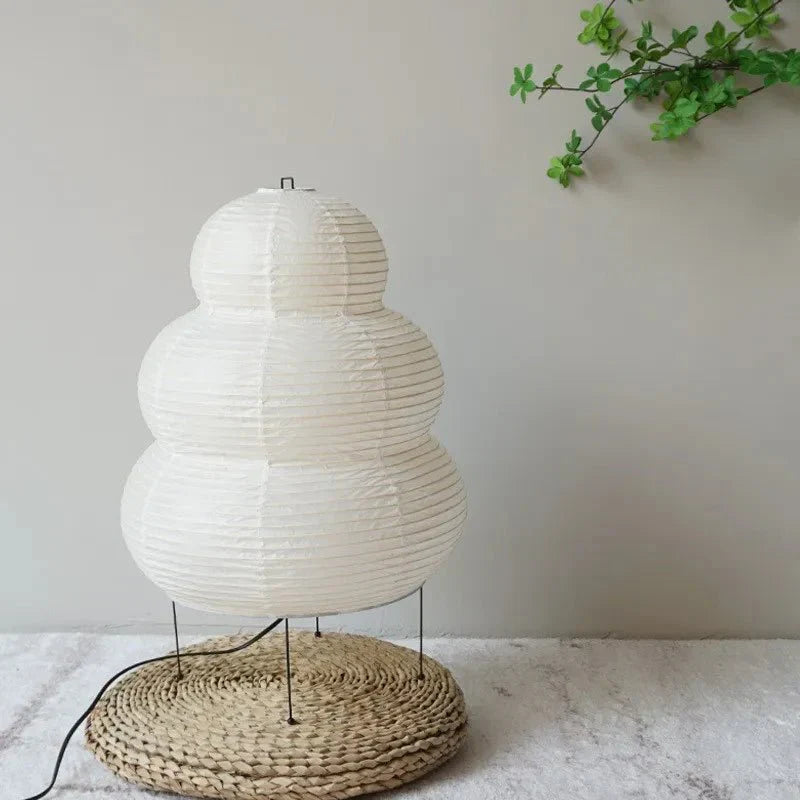 Erosia – Lampadaire artistique Wabi-Sabi en papier de riz avec pied réglable