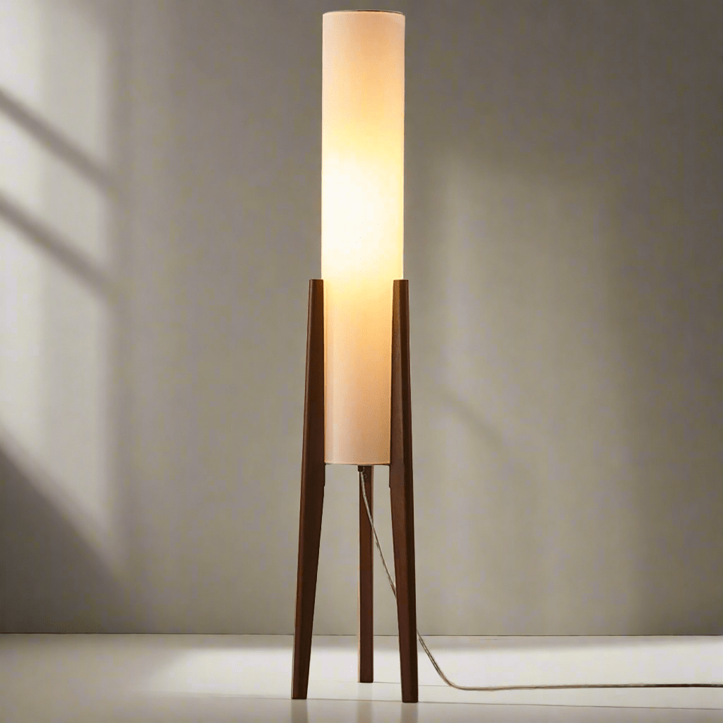 Orvane - Lampadaire en bois massif noyer