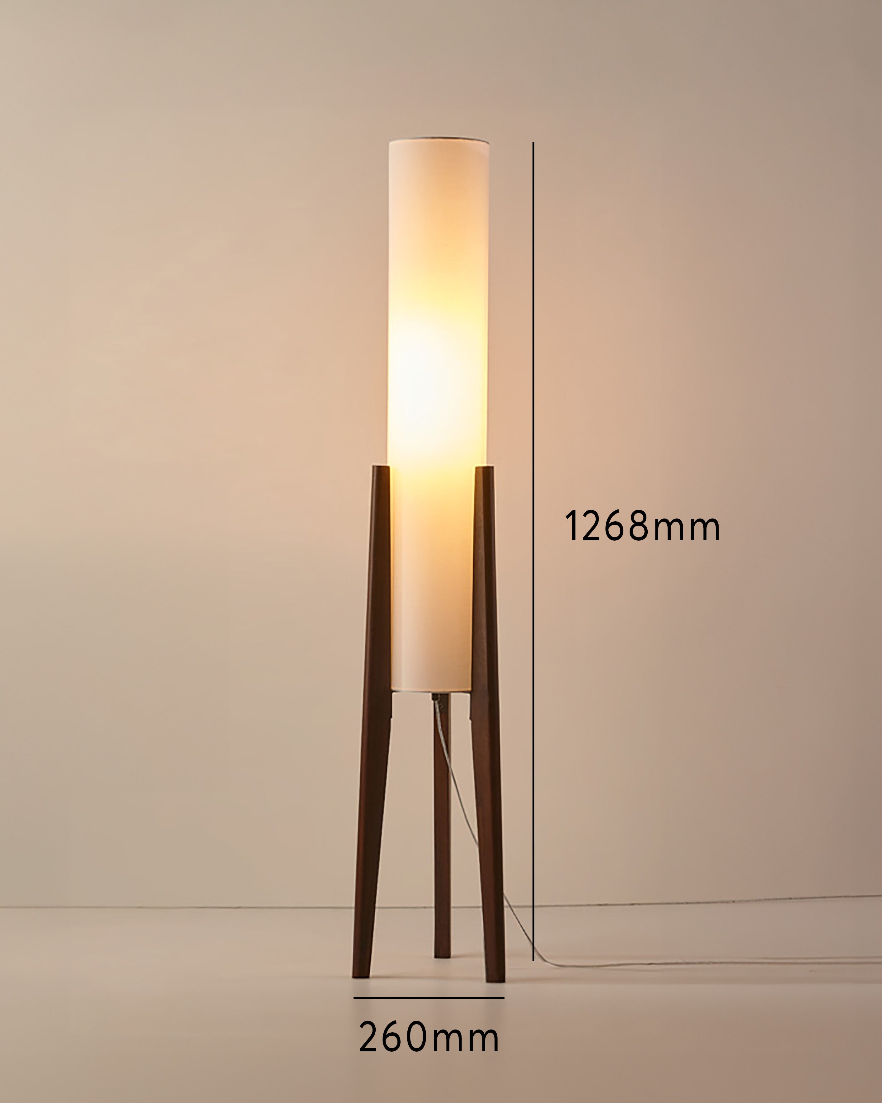 Orvane - Lampadaire en bois massif noyer