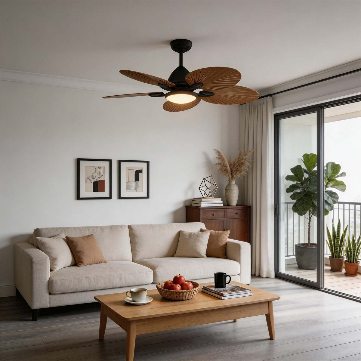 Flush Mount Ceiling Fan Lamp Built-in Light - Image 6