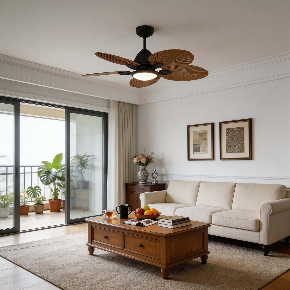 Flush Mount Ceiling Fan Lamp Built-in Light - Image 5