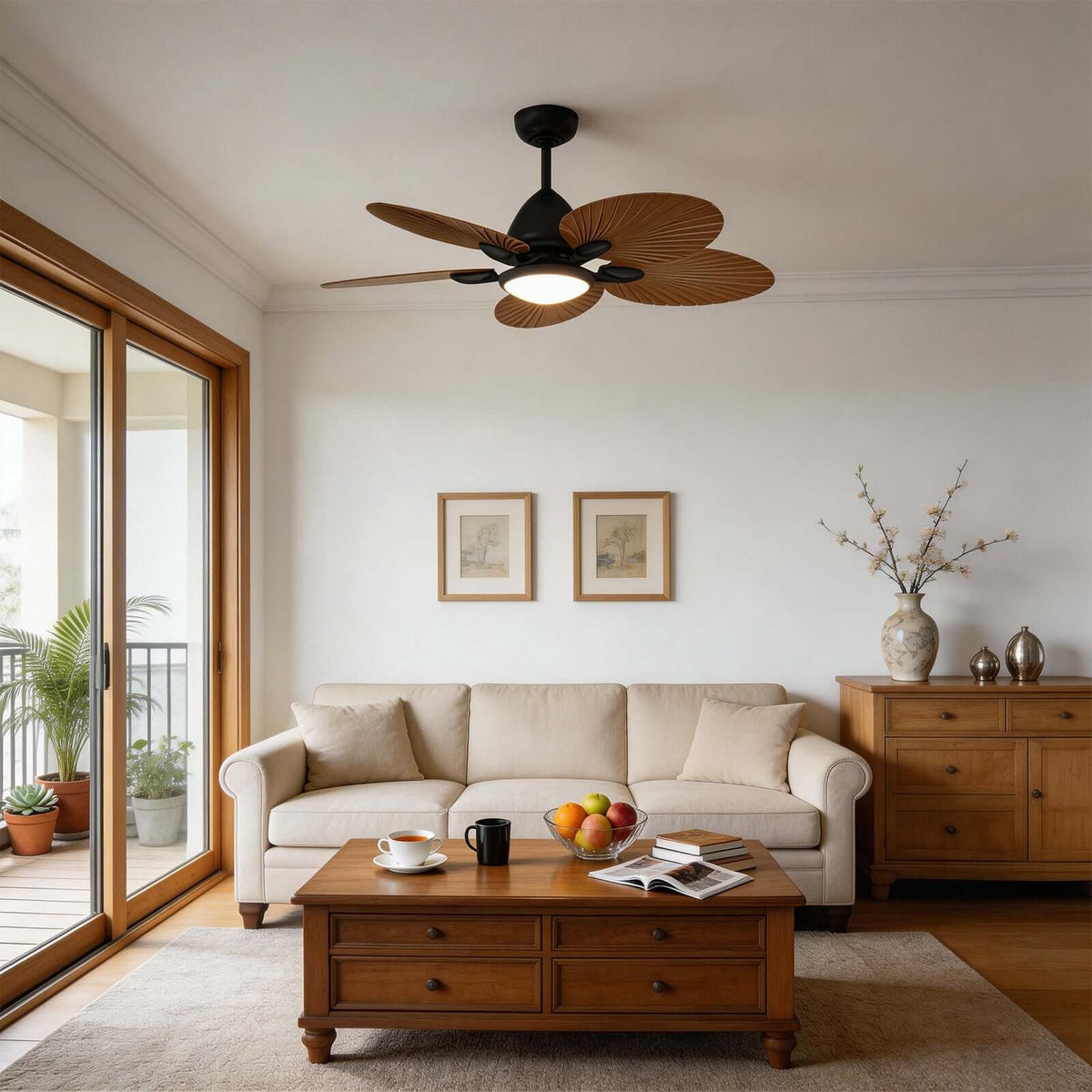Flush Mount Ceiling Fan Lamp Built-in Light - Image 11