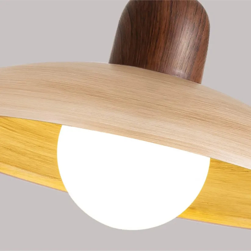 Browen - Lampada a sospensione a cupola in legno