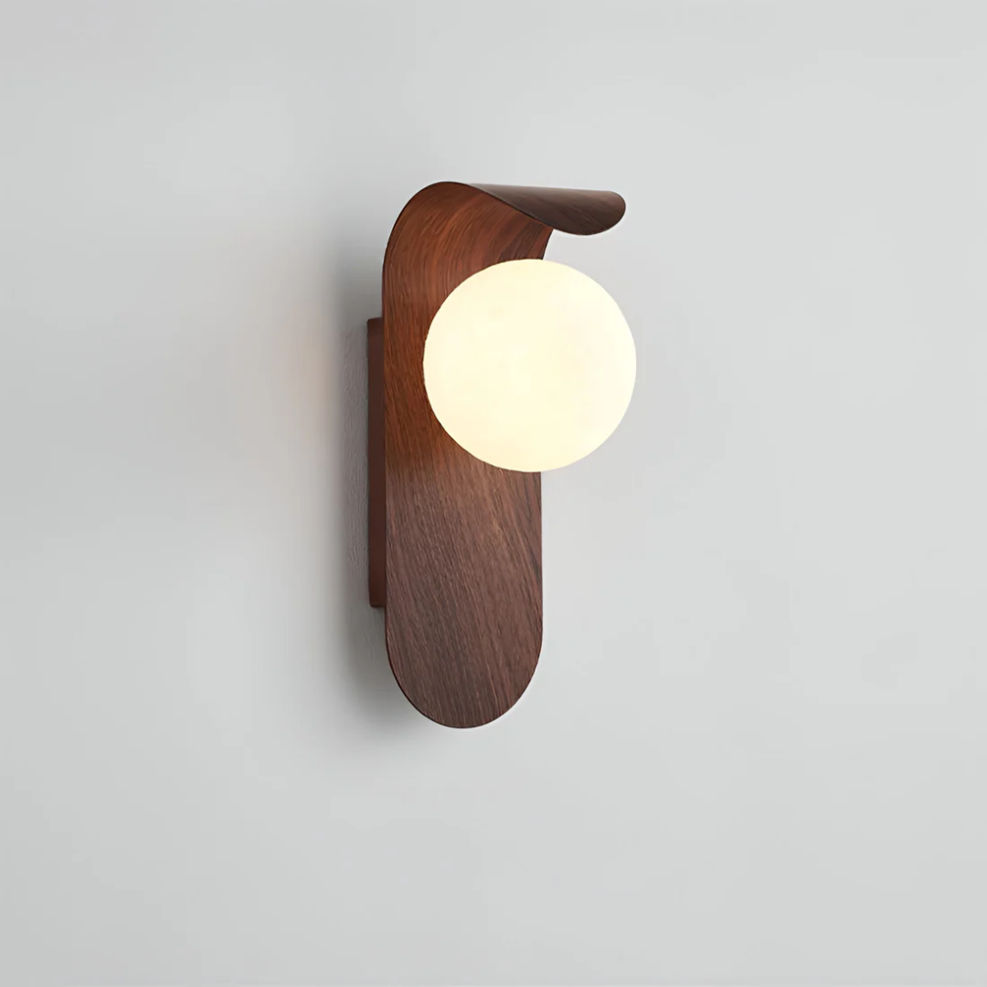 Naoren – Wood Effect Spherical LED Wall Light